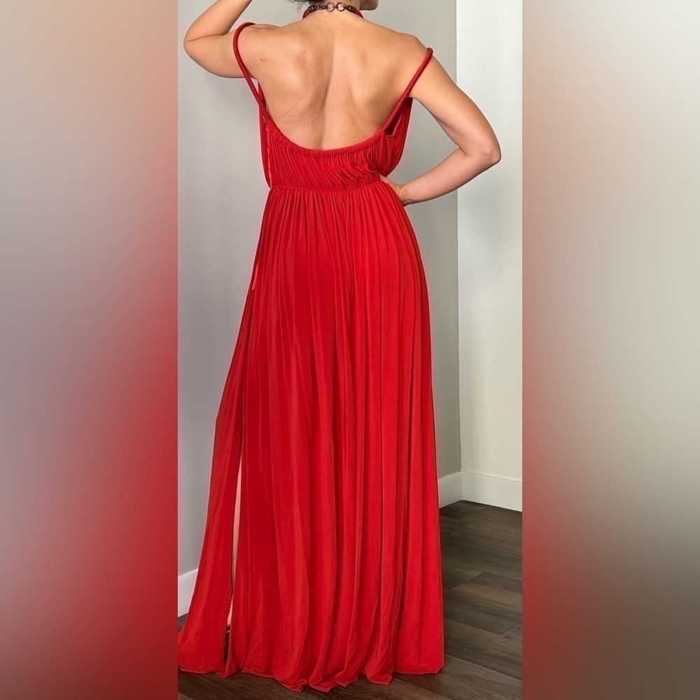 Lanvin Red Grecian Style Dress Gown - Picture 7 of 11